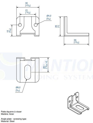 Uchwyt ścienny MANTION 2523, ocynk