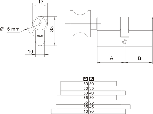 Wkładka bębenkowa z gałką YETI WY501