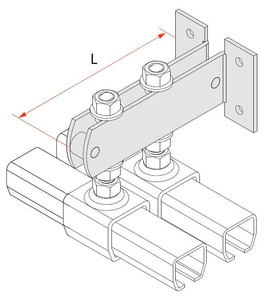 Podwójny regulowany uchwyt ścienny do przykręcenia MANTION 8576, ocynk