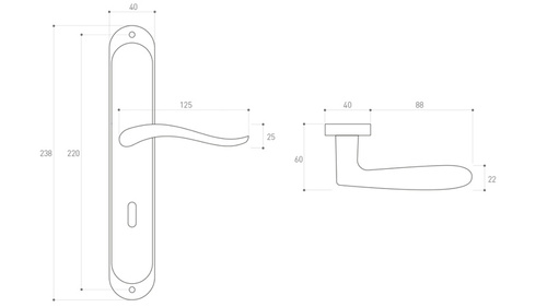 Klamka drzwiowa Metal-Bud NICOLE 90 mm