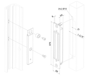 Zestaw z magnesem i płytką kotwiącą Locinox MAGUNIT-2500