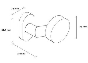 Gałka drzwiowa ukośna, płaska na szyldzie owalnym, nierdzewna Metal-Bud