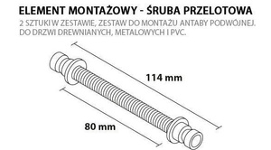 Antaba podwójna Metal-Bud prostokątna 40x20 mm, skośna
