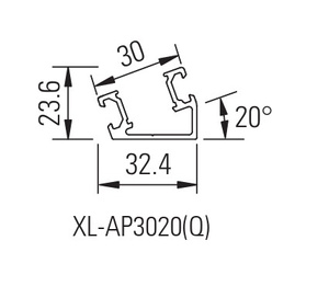 Profil montażowy do krawędzi bezpieczeństwa BIRCHER XL-AP3020 (409584)