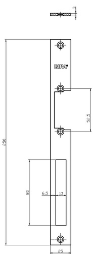 Blacha płaska, otwarta do elektrozaczepów BIRA OK-P6, ocynk