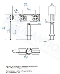 Wózek 4-kołowy MANTION 9318N, nylon