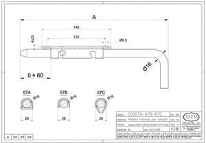 Rygiel pionowy IBFM typ 067A, wysokość 300 mm