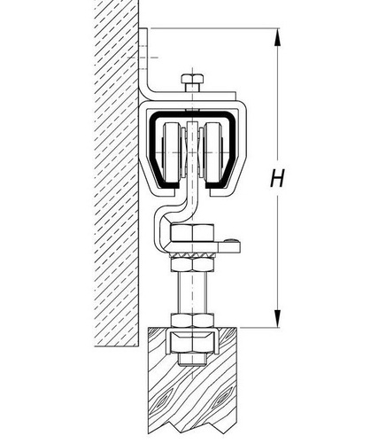Uchwyt ścienny szyny nośnej NIKO 24.B01, ocynk