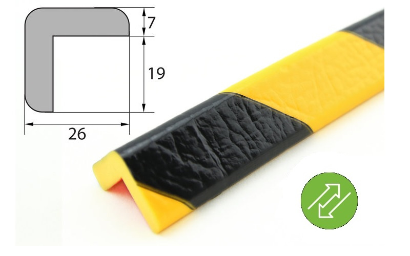 Elastyczny profil ostrzegawczo-ochronny wielokrotnego użytku KNUFFI typ E (1000 mm)