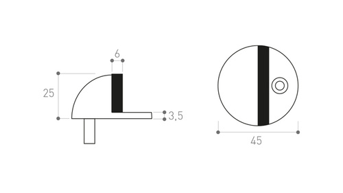 Półkolisty odbój drzwiowy Metal-Bud, nierdzewny