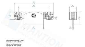 Wózek 4-kołowy MANTION 9246, ocynk