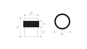 Odbój do drzwi Metal-Bud walec, nierdzewny