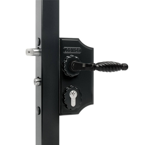 Nawierzchniowy zamek ozdobny mały Locinox LAKY F2 na profil kwadratowy 60-70 mm