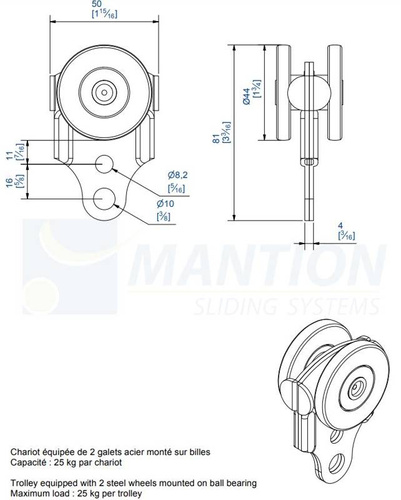 Wózek 2-kołowy MANTION 2751, ocynk