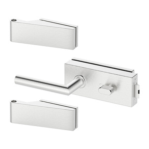 Zestaw okuć do drzwi szklanych Metal-Bud inox kwadratowy, blokada WC