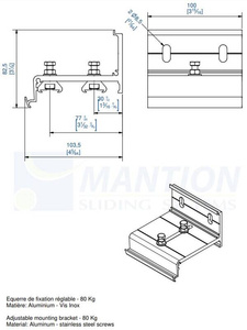 Podwójny uchwyt ścienny MANTION 11113D, aluminium