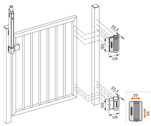 Hydrauliczny samozamykacz 180° i zawias Locinox CARACAL