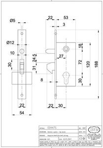 Zamek hakowy do bram przesuwnych z dodatkowym trzpieniem IBFM 72/30, typ 447S