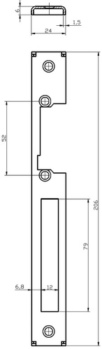 Blacha U-kształtna do elektrozaczepów BIRA OK-U1, stal nierdzewna