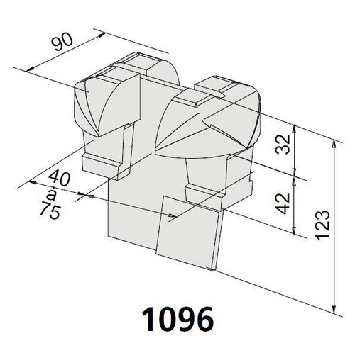 Podwójny stoper do wbetonowania MANTION 1096, ocynk