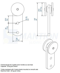 Wózek 2-kołowy MANTION 0751R, ocynk