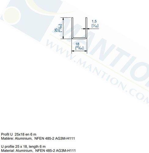 Dolna szyna prowadząca MANTION 1109A, aluminium