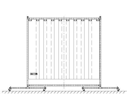 Parawan spawalniczy 2000x2000 mm RK ZW1 - jednościenny z kurtyną paskową (pasy 2x300 mm)
