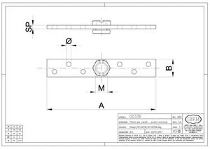 Łożyskowana płytka mocująca IBFM (gwint M20) do bram harmonijkowych, typ 336