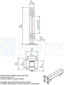 Regulowany 2-rolkowy prowadnik górny MANTION 1053