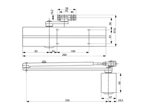 Samozamykacz nawierzchniowy ASSA ABLOY DC300, bez ramienia