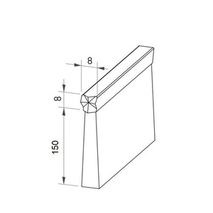 Uszczelnienie szczotkowe kątowe profil ALU F8-150 1000 mm
