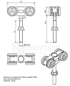 Wózek 4-kołowy MANTION 11280LXA4, koła nylonowe, do terenów nadmorskich