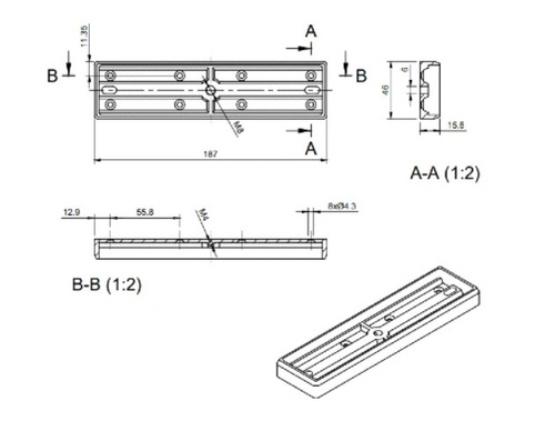 Element montażowy "I" BIRA Hartte MG280I