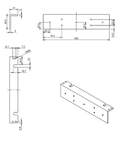 Element montażowy "L" BIRA Hartte MG350L