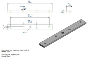 Płytka montażowa do skrzydeł drewnianych MANTION 0066, ocynk