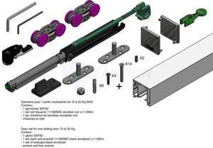 Zestaw MANTION SAF SLIM (SAF-S82C/160), do drzwi o maksymalnej szerokości 830 mm, aluminium czarne