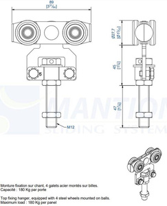 Wózek 4-kołowy MANTION 9235, ocynk
