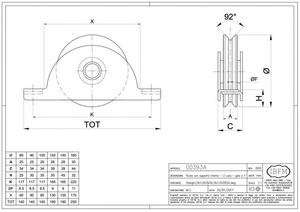 Koło jezdne 2-łożyskowe profil V z podporą wewnętrzną