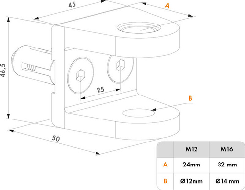 Przykręcany uchwyt U-kształtny Locinox BOLTON-U