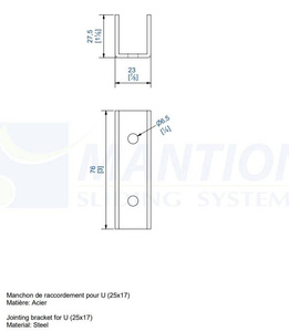 Łącznik dolnej szyny MANTION 1109M, ocynk