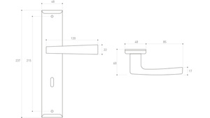 Wewnątrz klatkowa klamka drzwiowa Metal-Bud MAJA