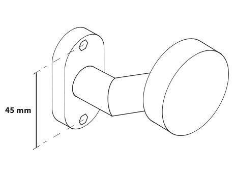 Gałka drzwiowa ukośna, płaska na szyldzie owalnym, nierdzewna Metal-Bud