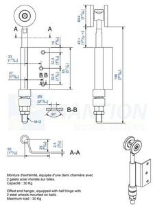 Wózek 2-kołowy z zawiasem MANTION 0352E, ocynk