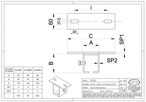 Podpora sufitowa IBFM do szyny 33x34 mm typ 328P
