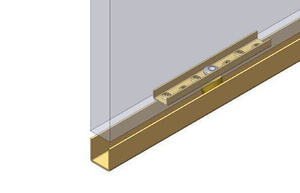 Dolny uchwyt z mosiężną rolką prowadzącą NIKO 34.M00, ocynk