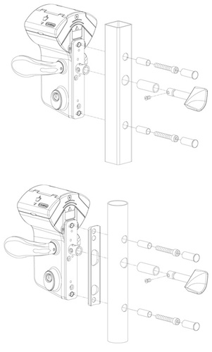 Zamek z kodem mechanicznym do bram przesuwnych Locinox LEONARDO LLKZ na profil kwadratowy 40 mm