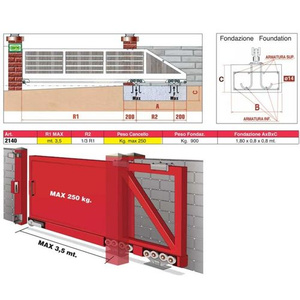 Wózek bramowy 4-kołowy IBFM typ 2140 do szyny 57x67 mm