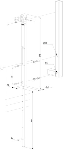 Zamykany rygiel dolny Locinox KEYDROP