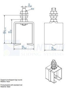 Uchwyt sufitowy z trzpieniem MANTION 6256, ocynk