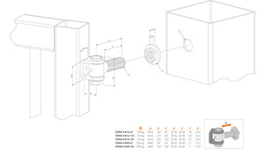 Zawias 90° z nakrętką regulowaną Locinox G90LR
